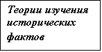 Подпись: Теории изучения исторических фактов