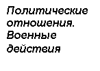 Подпись: Политические 
отношения. 
Военные 
действия
